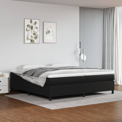 Vidaxl Box spring postelja z vzmetnico črna 200x200 cm umetno usnje