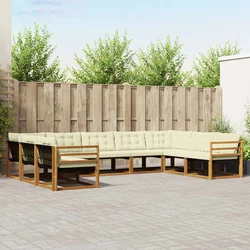 Set vanjskih sofa 9 kom. Prirodna i krem