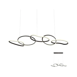 Redo 01-2599 - LED prigušiva luster na sajli BIAS LED/108,6W/230V 3000K crna