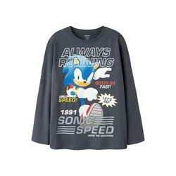 NAME IT Majica NKMatti Sonic modra / golobje modra / bela