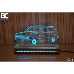 Black Cut 3D Lampa jednobojna - Yugo ( C11 )