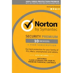 Norton Security Premium - 10 Device + 25 GB - 1 Year - Norton Key EUROPE