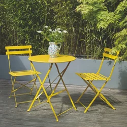 Proizvod sa nedostatkom - OUTLET - Alberg Retro žuti bistro set 2 stolice + sto Loretto ( KLK035-YELLOW )