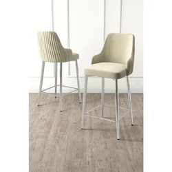 Hanah Home set od 6 barskih stolica Tera, krem tkanina Babyface, hromirane metalne noge