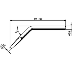 Ersa Vrh za lemljenje oblika dlijetla, pod kutom, ERSADUR Ersa 082JD veličina vrha 4.8 mm sadrž