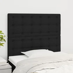 Uzglavlje Crno 80x5x118/128 cm Tkanina