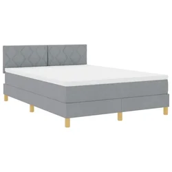 Vidaxl LED Box Spring Postelja Svetlo siva 160 x 200 cm blago