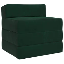 Sofa na razvlačenje Tamnozelena 200 x 70 x 10 cm Baršun