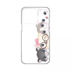 Silikonska maska za iPhone 14 Pro 6.1 Cats Print Skin bela