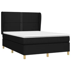 Vidaxl Box spring posteljni z vzmetnico črn 140x190 cm blago