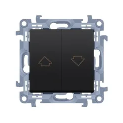 Stikalo za rolete (modul) 10A, 250V~, vijačni priključki, mat črna, SIMON10