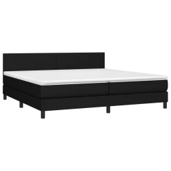 vidaXL Box spring postelja z vzmetnico LED črna 200x200 cm blago