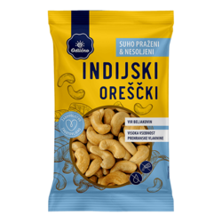 Indijski oreščki, suho praženi in nesoljeni, 125 g