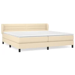 Vidaxl Box spring postelja z vzmetnico krem 200x200 cm blago