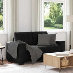vidaXL Dvosed črne barve 160x77x82 cm žamet