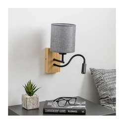 Brilagi - LED zidna lampa NUBILA WOOD 1xE27/25W/230V + LED/3W hrast/siva