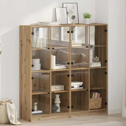 Highboard 2 pcs Umjetnički hrast 68 x 37 x 142 cm