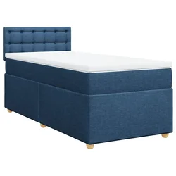 Vidaxl Box spring postelja z vzmetnico modra 80x200 cm blago