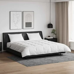 vidaXL Komplet odej z blazino 3 pcs Bela Perje
