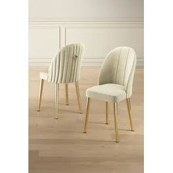 Hanah Home Set stolica Mara, 45x91x42 cm, 6 komada, Zlatno-krem boje