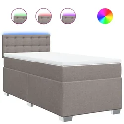 Vidaxl Box spring postelja z vzmetnico taupe 80x200 cm blago