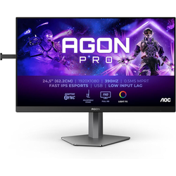 AOC Gaming monitor Agon Pro AG256FS, 25, 1920x1080, IPS, 390Hz, 0.3 ms, RGB, FreeSync, Pivot, Crni