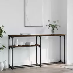 Konzolni stol boja hrasta 145 x 22,5 x 75 cm konstruirano drvo