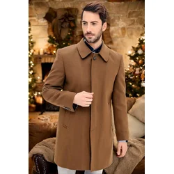 PLT8365 DEWBERRY MENS COAT-STRAIGHT CAMEL