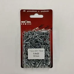 MetalKom Vijak za lim Din7504P, 3.9x22, 100 komada