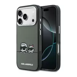Maska Karl Lagerfeld IML Karl & Choupette Peekaboo Logo MagSafe za iPhone 17 Pro siva