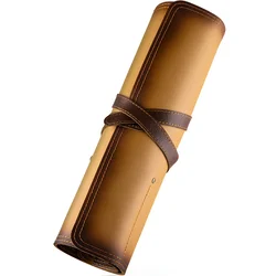 Koženo rolovano kućište za noževe KN-39260 - Smeđa KP39260