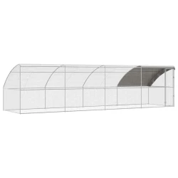Kavez za piliće 4 pcs Srebrno 800 x 200 x 200 cm Čelik i PE