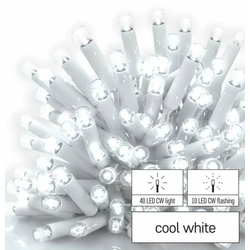 EMOS svjetlosni lanac, 50 LED dioda, 3 m, trepćući, hladno bijela