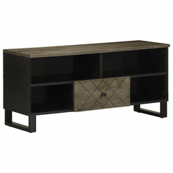 TV ormarić crni 100 x 33 x 46 cm od masivnog drva manga