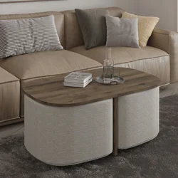 HANAH HOME Sto za dnevnu sobu Twin Antique Walnut