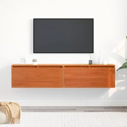 Ormar za Zid s policom Zidne 2 pcs Vosak smeđa 80 x 30 x 35 cm