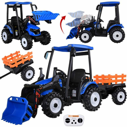 Traktor bager AKU s prikolicom plavi