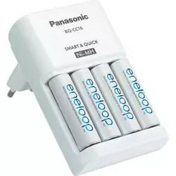Panasonic Vtični polnilnik Panasonic MQR06, vključ. s 4 akumulatorskimi baterijami Eneloop Mignon (AA), PLG-MQR06-E-4-3UTGB