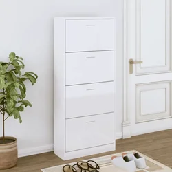 Ormarić za cipele sjajni bijeli 63x24x147 cm konstruirano drvo