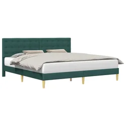 Vidaxl Konstrukcija postelje Temno zelena 180 x 200 cm Blago