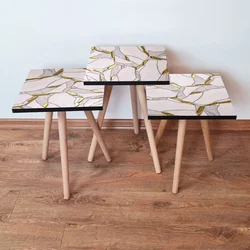 Hanah Home Set klub stočića 3Shp90, 3 komada, Šarena