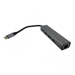 FAST ASIA Adapter-konvertor TIP C na 3xUSB 3.0+TIP C+RJ45