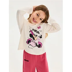 Sinsay - Pamučna Majica sa Printom Minnie Mouse - krem