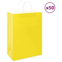 Papirnate vrećice 50 kom s ručkama žute 32x17x44 cm