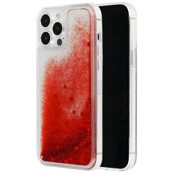 Futrola s tekućim srcima za Apple iPhone X/iPhone XS - Crvena KP17943