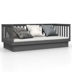 Vidaxl Dnevna postelja siva 80x200 cm trdna borovina
