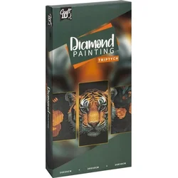 CRAFT ID Slika v obliki diamanta na okvirju Tiger triptih 40x20 cm + 30x20 cm