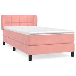 Vidaxl Box spring postelja z vzmetnico roza 80x200 cm žamet