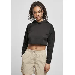 Womens Oversized Cropped Hoody Black