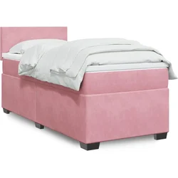Box spring krevet s madracem ružičasti 100x200 cm baršunasti